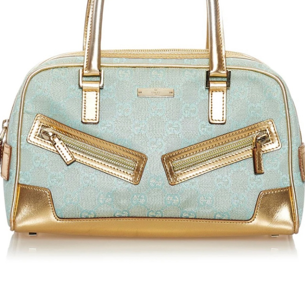 Gucci Blue GG Canvas Bowler Bag